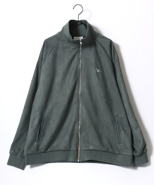 【セール】(What it isNt） ART BY MARK GONZALES/(ワットイットイズント) アートバイマークゴンザレス オーバーサイズ カットスウェード バックプリント ロゴ ワンポイント刺繍 ライン トラックジャケット/ジャージ/レディース メンズ（ブルゾン）｜（What it isNt）ART BY MARKGONZALES（ワットイットイズント）