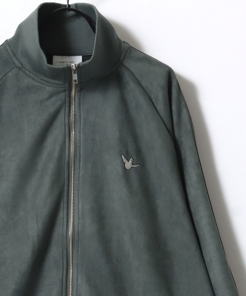 【セール】(What it isNt） ART BY MARK GONZALES/(ワットイットイズント) アートバイマークゴンザレス オーバーサイズ カットスウェード バックプリント ロゴ ワンポイント刺繍 ライン トラックジャケット/ジャージ/レディース メンズ（ブルゾン）｜（What it isNt）ART BY MARKGONZALES（ワットイットイズント）