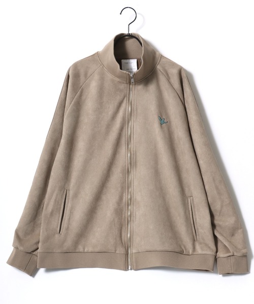 【セール】(What it isNt） ART BY MARK GONZALES/(ワットイットイズント) アートバイマークゴンザレス オーバーサイズ カットスウェード バックプリント ロゴ ワンポイント刺繍 ライン トラックジャケット/ジャージ/レディース メンズ（ブルゾン）｜（What it isNt）ART BY MARKGONZALES（ワットイットイズント）