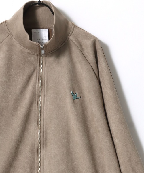 【セール】(What it isNt） ART BY MARK GONZALES/(ワットイットイズント) アートバイマークゴンザレス オーバーサイズ カットスウェード バックプリント ロゴ ワンポイント刺繍 ライン トラックジャケット/ジャージ/レディース メンズ（ブルゾン）｜（What it isNt）ART BY MARKGONZALES（ワットイットイズント）