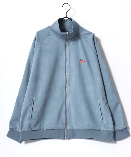 【セール】(What it isNt） ART BY MARK GONZALES/(ワットイットイズント) アートバイマークゴンザレス オーバーサイズ カットスウェード バックプリント ロゴ ワンポイント刺繍 ライン トラックジャケット/ジャージ/レディース メンズ（ブルゾン）｜（What it isNt）ART BY MARKGONZALES（ワットイットイズント）