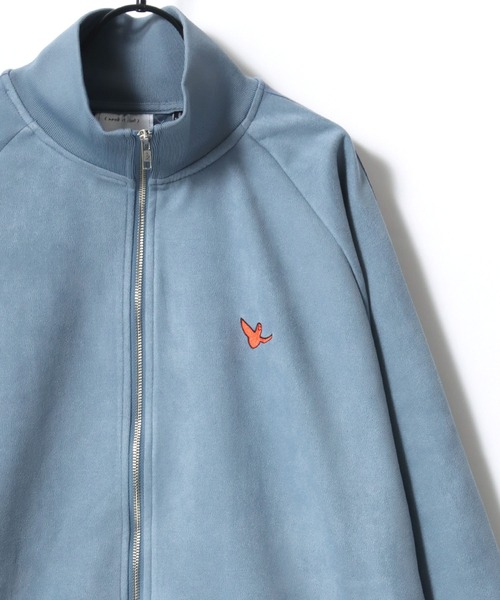 【セール】(What it isNt） ART BY MARK GONZALES/(ワットイットイズント) アートバイマークゴンザレス オーバーサイズ カットスウェード バックプリント ロゴ ワンポイント刺繍 ライン トラックジャケット/ジャージ/レディース メンズ（ブルゾン）｜（What it isNt）ART BY MARKGONZALES（ワットイットイズント）