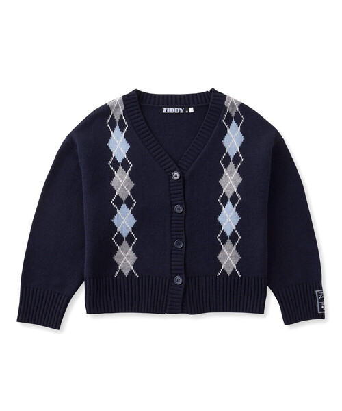 ZIDDY(ジディ)の「アーガイルチェック柄カーディガン(130~160cm)(カーディガン/ボレロ・キッズ・ネイビー/グレー・140cm/130cm/150cm/FREE)」の16枚目の写真