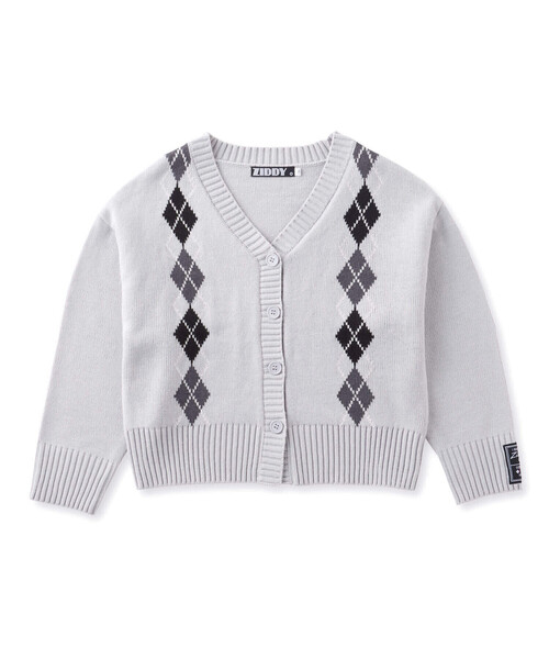 ZIDDY(ジディ)の「アーガイルチェック柄カーディガン(130~160cm)(カーディガン/ボレロ・キッズ・ネイビー/グレー・140cm/130cm/150cm/FREE)」の6枚目の写真