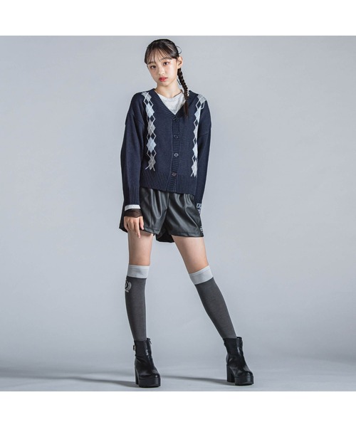 ZIDDY(ジディ)の「アーガイルチェック柄カーディガン(130~160cm)(カーディガン/ボレロ・キッズ・ネイビー/グレー・140cm/130cm/150cm/FREE)」の3枚目の写真