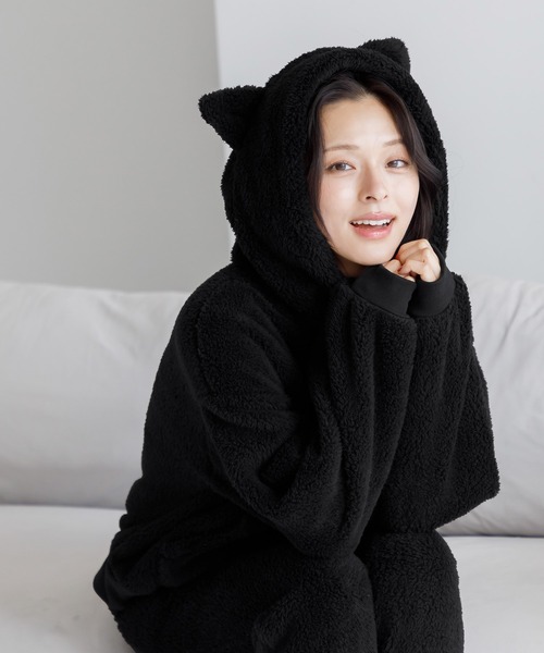 ミンクファー付き格子柄セットアップおまけシャツつき