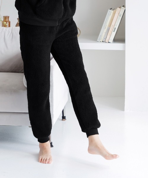 Dita（ディータ）の「ぷっくり耳付き。ねこ耳ファー起毛セットアップ（パーカー＆ロングパンツset）（ルームウェア/パジャマ・レディース・ピンクベージュ/ブラウン系その他/ブラック/アイボリー/サックスブルー系/ホワイト/ラベンダー・FREE）」の11枚目の写真