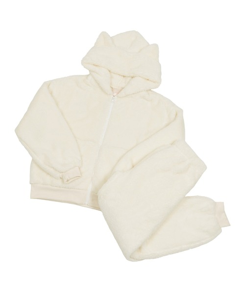 Dita（ディータ）の「ぷっくり耳付き。ねこ耳ファー起毛セットアップ（パーカー＆ロングパンツset）（ルームウェア/パジャマ・レディース・ピンクベージュ/ブラウン系その他/ブラック/アイボリー/サックスブルー系/ホワイト/ラベンダー・FREE）」の21枚目の写真