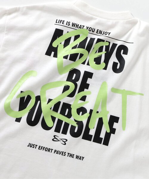 BREEZE(ブリーズ)の「【WEB限定・ジュニア】ビッグロゴ長袖Tシャツ(Tシャツ/カットソー・キッズ・ブラック/オフホワイト/ネイビー/グリーン・100/110/120/130/140/150/160)」の9枚目の写真