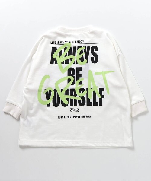 BREEZE(ブリーズ)の「【WEB限定・ジュニア】ビッグロゴ長袖Tシャツ(Tシャツ/カットソー・キッズ・ブラック/オフホワイト/ネイビー/グリーン・100/110/120/130/140/150/160)」の12枚目の写真