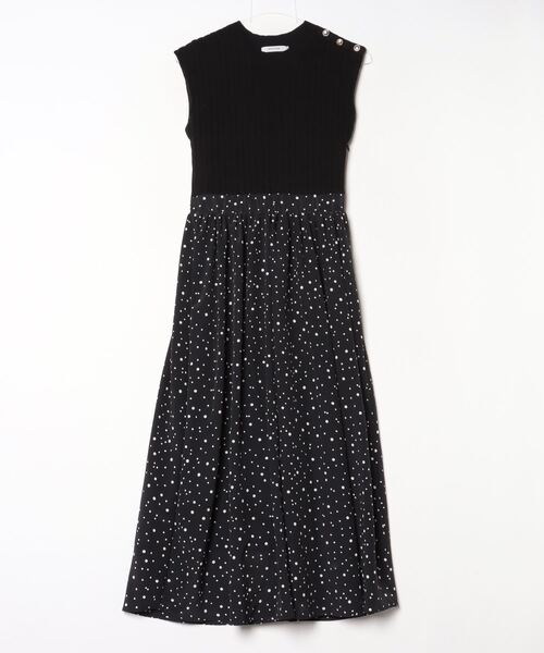 loveless ドットワンピース LOVELESS ドット柄 ロールカラータック  