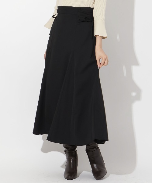 AND COUTURE（アンドクチュール）の「サイドレースアップフレアスカート（スカート・レディース・ブラック/ブラウン/ラベンダー・SMALL/MEDIUM）」の3枚目の写真