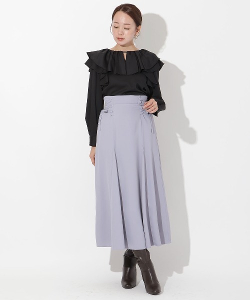 AND COUTURE（アンドクチュール）の「サイドレースアップフレアスカート（スカート・レディース・ブラック/ブラウン/ラベンダー・SMALL/MEDIUM）」の22枚目の写真