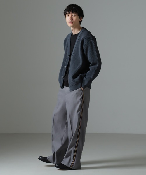 NANO universe（ナノユニバース）の「スポンディッシュ カーディガン（カーディガン/ボレロ・メンズ・ブルーグレー/オフホワイト/ブラウン・L/M）」の7枚目の写真