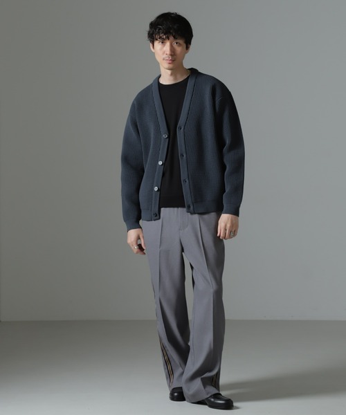 NANO universe（ナノユニバース）の「スポンディッシュ カーディガン（カーディガン/ボレロ・メンズ・ブルーグレー/オフホワイト/ブラウン・L/M）」の10枚目の写真