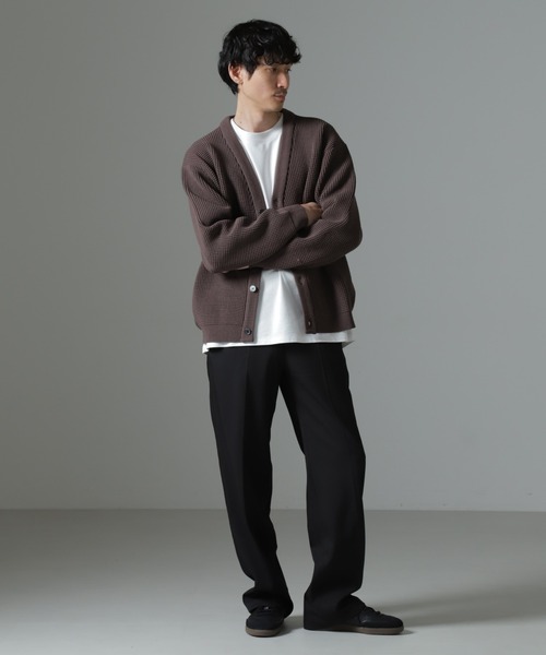 NANO universe（ナノユニバース）の「スポンディッシュ カーディガン（カーディガン/ボレロ・メンズ・ブルーグレー/オフホワイト/ブラウン・L/M）」の17枚目の写真