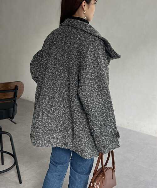 【セール】プードルファーBACKコクーンスタンドネックコート（その他アウター）｜Chez toi（シェトワ）