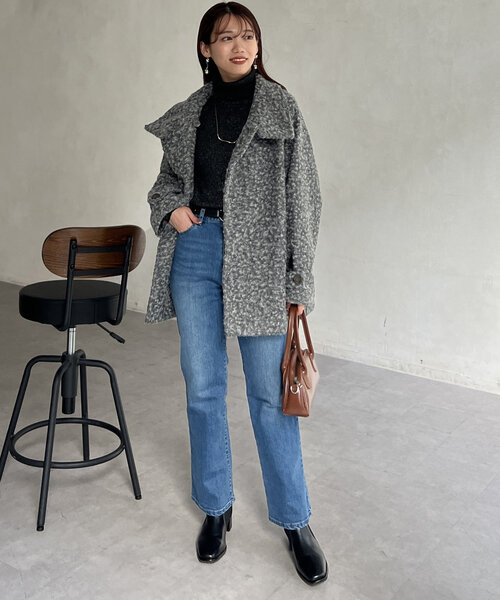 【セール】プードルファーBACKコクーンスタンドネックコート（その他アウター）｜Chez toi（シェトワ）