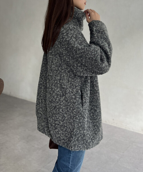 【セール】プードルファーBACKコクーンスタンドネックコート（その他アウター）｜Chez toi（シェトワ）