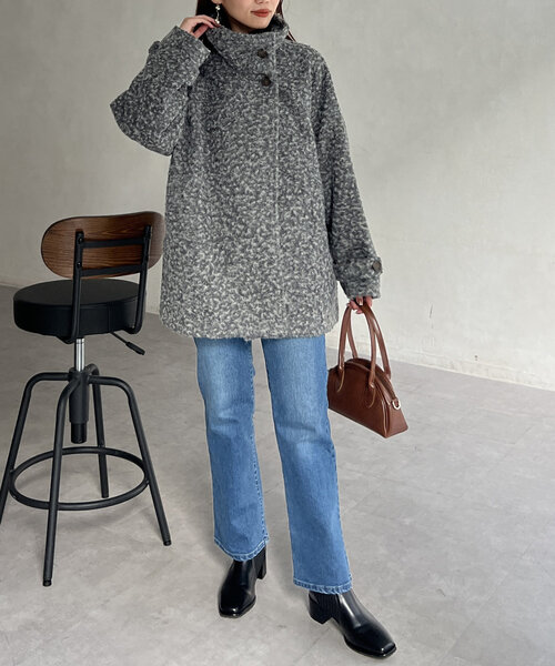 【セール】プードルファーBACKコクーンスタンドネックコート（その他アウター）｜Chez toi（シェトワ）