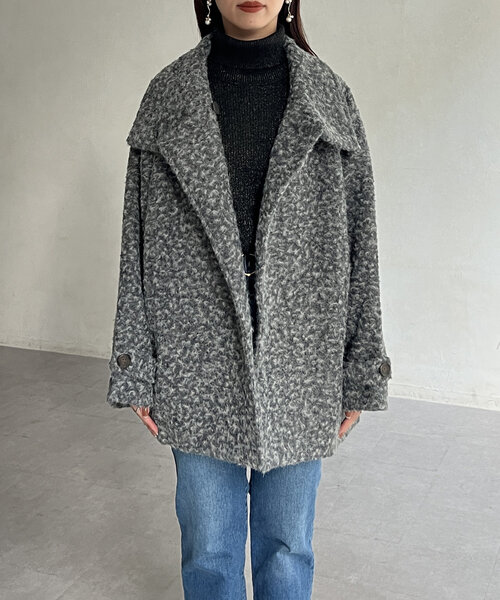 【セール】プードルファーBACKコクーンスタンドネックコート（その他アウター）｜Chez toi（シェトワ）