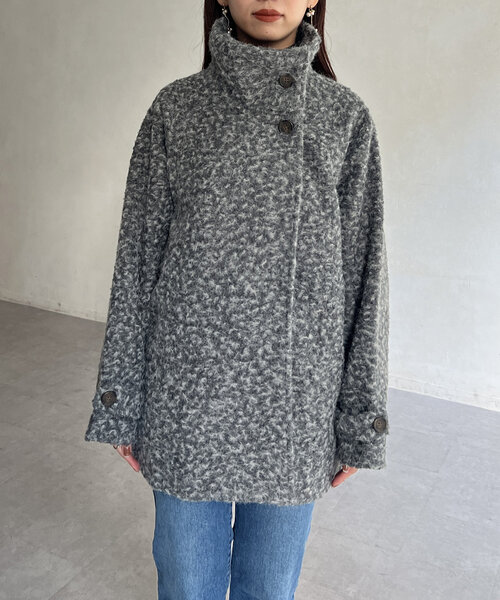 【セール】プードルファーBACKコクーンスタンドネックコート（その他アウター）｜Chez toi（シェトワ）