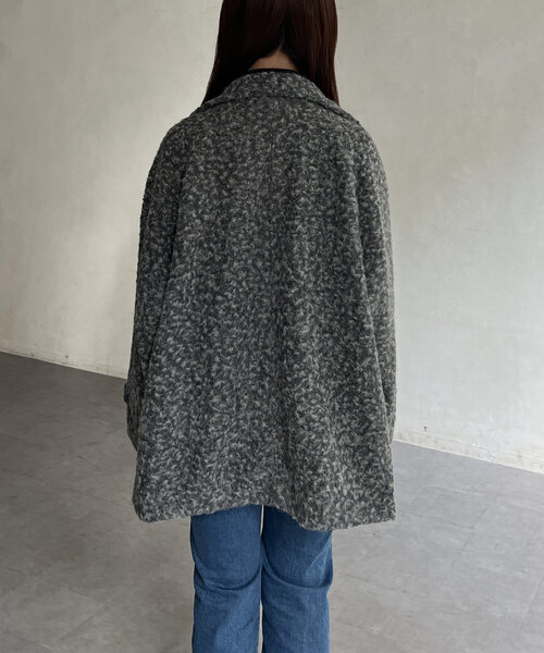 【セール】プードルファーBACKコクーンスタンドネックコート（その他アウター）｜Chez toi（シェトワ）