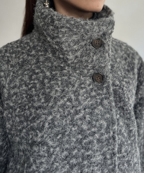 【セール】プードルファーBACKコクーンスタンドネックコート（その他アウター）｜Chez toi（シェトワ）