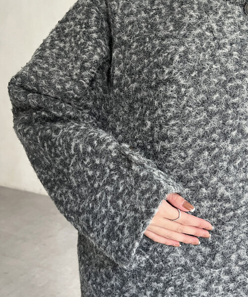 【セール】プードルファーBACKコクーンスタンドネックコート（その他アウター）｜Chez toi（シェトワ）