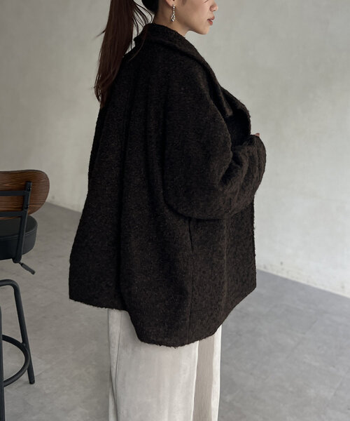 【セール】プードルファーBACKコクーンスタンドネックコート（その他アウター）｜Chez toi（シェトワ）