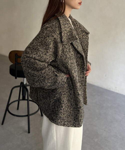 【セール】プードルファーBACKコクーンスタンドネックコート（その他アウター）｜Chez toi（シェトワ）