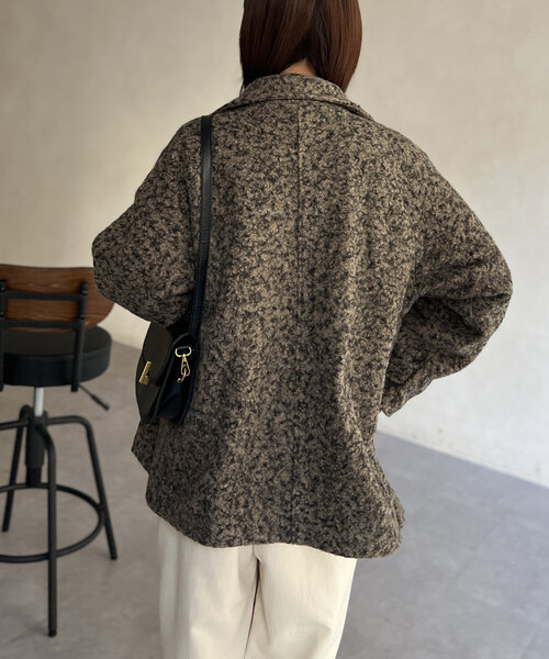 【セール】プードルファーBACKコクーンスタンドネックコート（その他アウター）｜Chez toi（シェトワ）