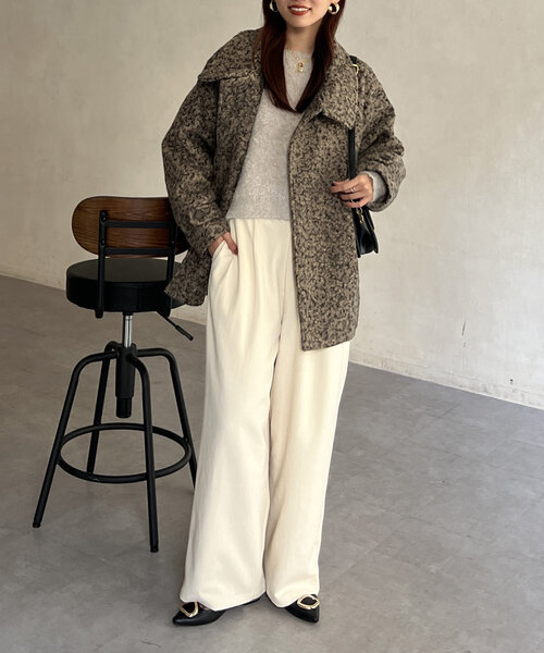 【セール】プードルファーBACKコクーンスタンドネックコート（その他アウター）｜Chez toi（シェトワ）