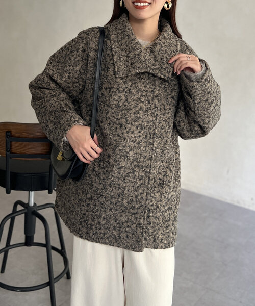 【セール】プードルファーBACKコクーンスタンドネックコート（その他アウター）｜Chez toi（シェトワ）