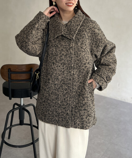 【セール】プードルファーBACKコクーンスタンドネックコート（その他アウター）｜Chez toi（シェトワ）