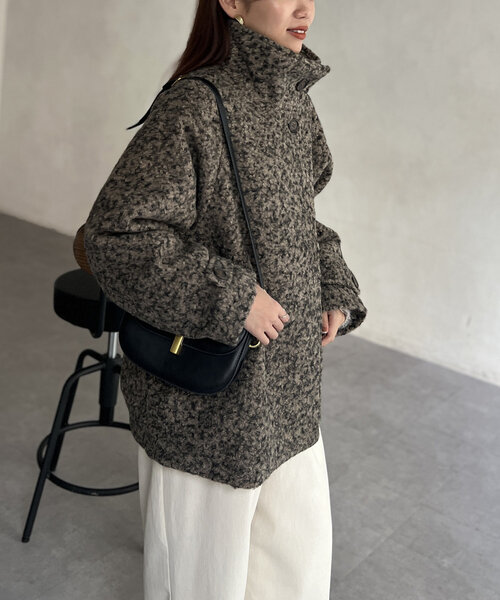 【セール】プードルファーBACKコクーンスタンドネックコート（その他アウター）｜Chez toi（シェトワ）