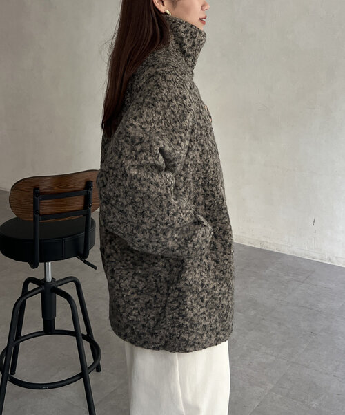 【セール】プードルファーBACKコクーンスタンドネックコート（その他アウター）｜Chez toi（シェトワ）