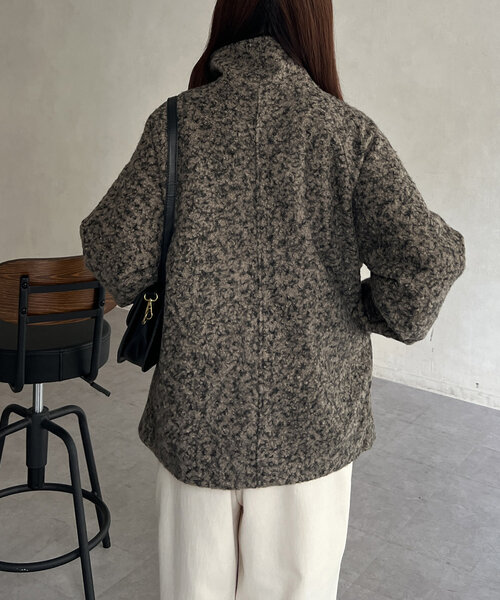 【セール】プードルファーBACKコクーンスタンドネックコート（その他アウター）｜Chez toi（シェトワ）