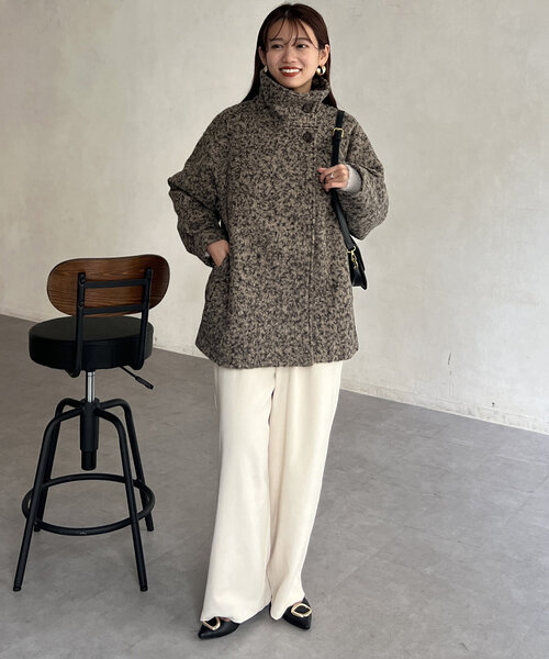 【セール】プードルファーBACKコクーンスタンドネックコート（その他アウター）｜Chez toi（シェトワ）