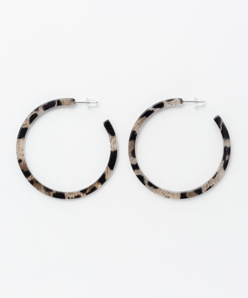 LRL★べっ甲柄★フープピアス Gold Tone Tortoise 25ミリ ペリドットドロップリングピアスゴールド | Tunagu