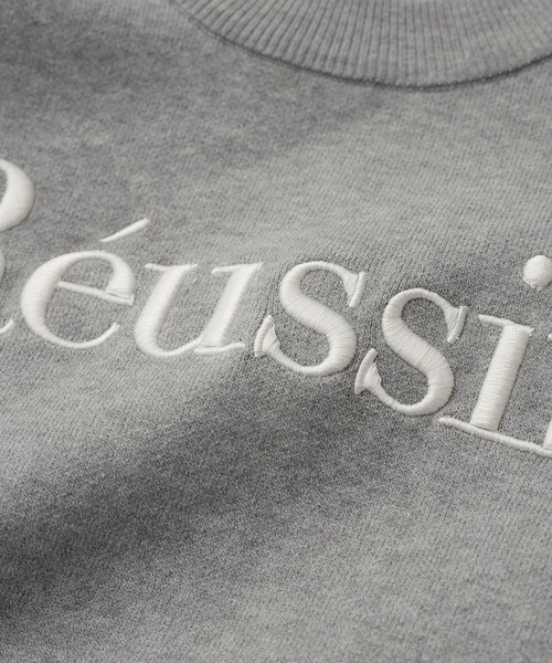 VIS（ビス）の「スウェットライク刺繍ロゴニットプルオーバー（ニット/セーター・レディース・ライトグレー/ネイビー/イエロー・FREE）」の6枚目の写真