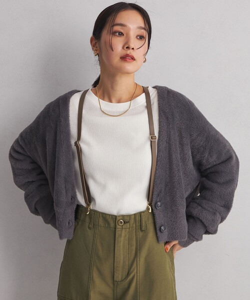 green label relaxing（グリーンレーベルリラクシング）の「＜at ease＞ ワッフル ロンT（Tシャツ/カットソー・レディース・オフホワイト/ダークグレー/その他1/ナチュラル・FREE）」の11枚目の写真