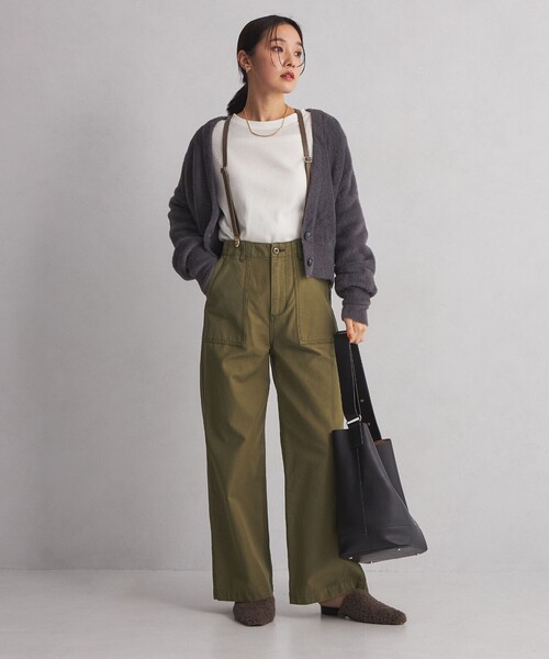 green label relaxing（グリーンレーベルリラクシング）の「＜at ease＞ ワッフル ロンT（Tシャツ/カットソー・レディース・オフホワイト/ダークグレー/その他1/ナチュラル・FREE）」の13枚目の写真