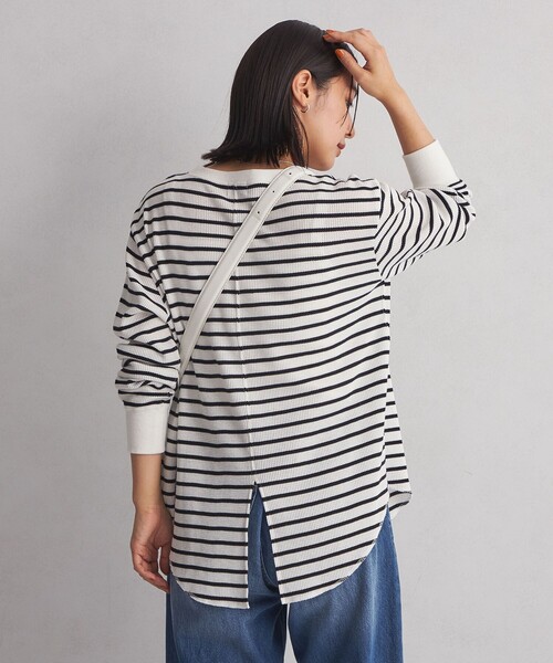 green label relaxing（グリーンレーベルリラクシング）の「＜at ease＞ ワッフル ロンT（Tシャツ/カットソー・レディース・オフホワイト/ダークグレー/その他1/ナチュラル・FREE）」の17枚目の写真