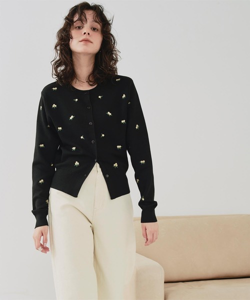 セール】フラワー刺繍カーディガン（カーディガン/ボレロ）｜titivate