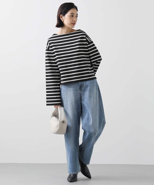 Gready Brilliant（グレディブリリアン）の「ボーダークロップドカットソー（Tシャツ/カットソー・レディース・ホワイト×ブラック/ブラック×グレー・38）」の3枚目の写真