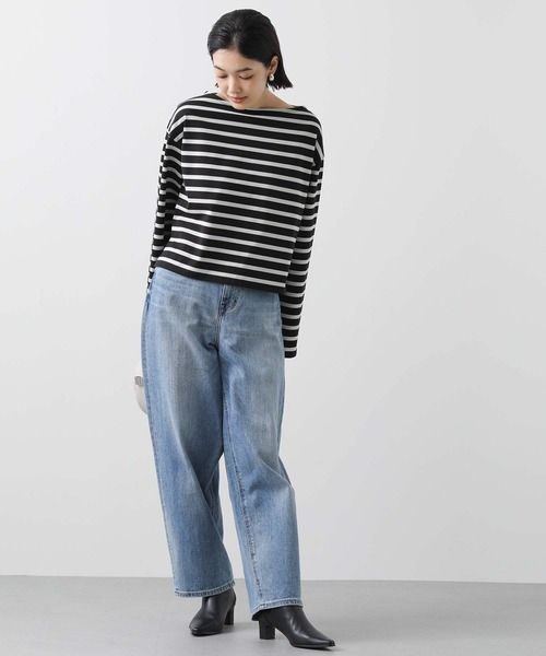 Gready Brilliant（グレディブリリアン）の「ボーダークロップドカットソー（Tシャツ/カットソー・レディース・ホワイト×ブラック/ブラック×グレー・38）」の6枚目の写真