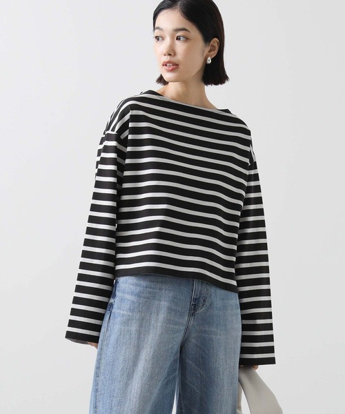 Gready Brilliant（グレディブリリアン）の「ボーダークロップドカットソー（Tシャツ/カットソー・レディース・ホワイト×ブラック/ブラック×グレー・38）」の10枚目の写真