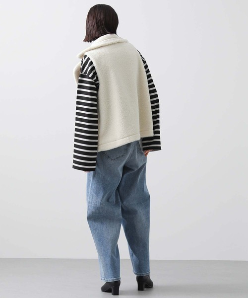 Gready Brilliant（グレディブリリアン）の「ボーダークロップドカットソー（Tシャツ/カットソー・レディース・ホワイト×ブラック/ブラック×グレー・38）」の13枚目の写真