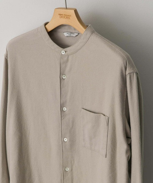 URBAN RESEARCH DOORS（アーバンリサーチドアーズ）の「『XLサイズ/WEB限定』ヘビーネルバンドカラーシャツ（シャツ/ブラウス・メンズ・グリーン/オフホワイト/ブルー/ブラウン系その他/グレー系その他・X-LARGE/MEDIUM/LARGE）」の8枚目の写真